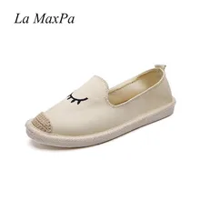 Женская обувь; Парусиновые мокасины без застежки на плоской подошве; мягкие легкие и очень удобные дышащие туфли с вышитыми глазами