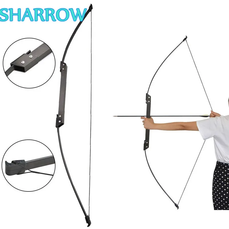56" 35/40lbs Recurve Bow Straight Adult Takedown Portable Takedown Bow Target Black Bow Practice Shooting Archery Accessories