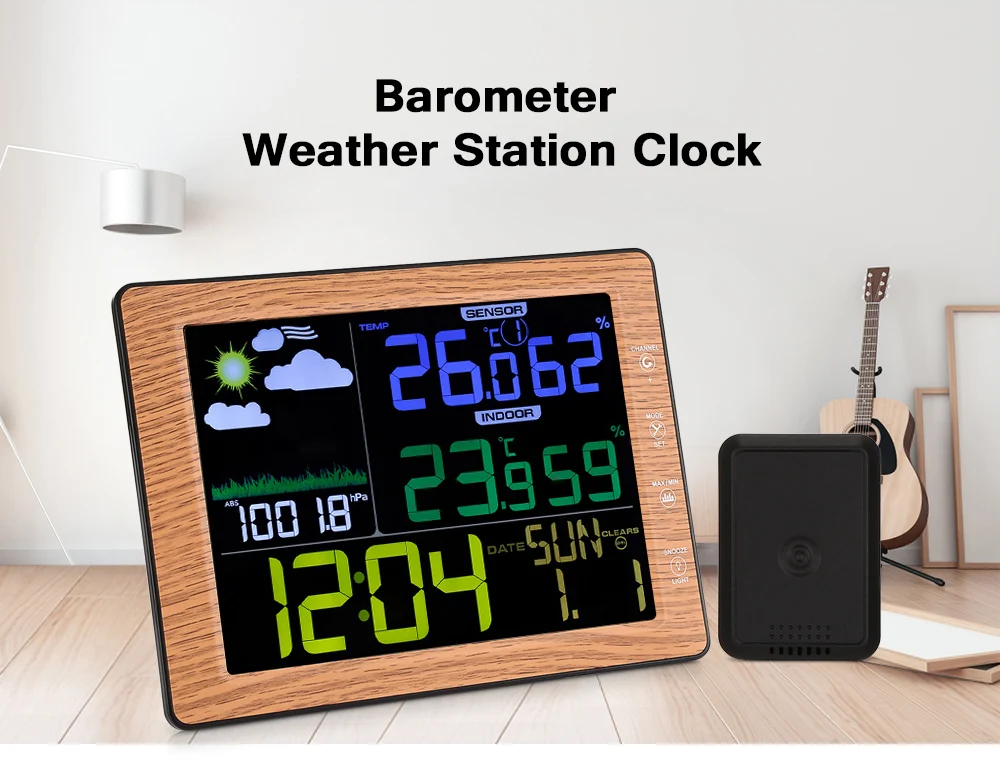 TS - 8210 Barometer Indoor Outdoor Temperature Humidity Digital Alarm Clock