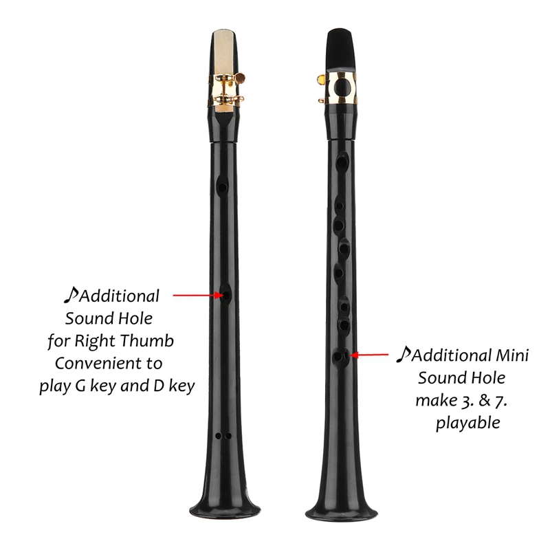 Черный маленький портативный саксофон Mini Sax легкий АБС пластик музыкальные