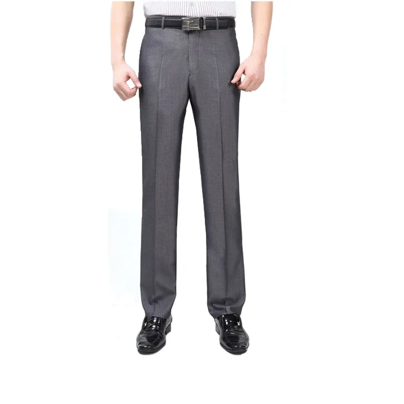 MOGU летние модные мужские классические брюки среднего возраста мужские свободные прямые брюки деловые штаны для мужчин