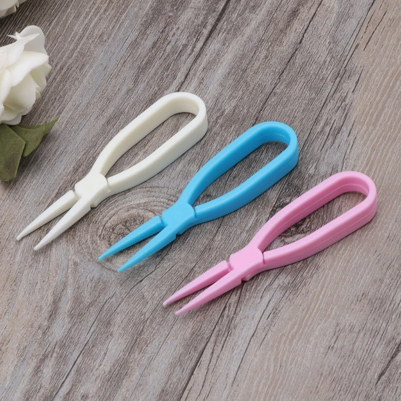 1pc Contact Lens Tweezers Care Soft Tip Plastic Tools Colorful Remover Inserter Case Random