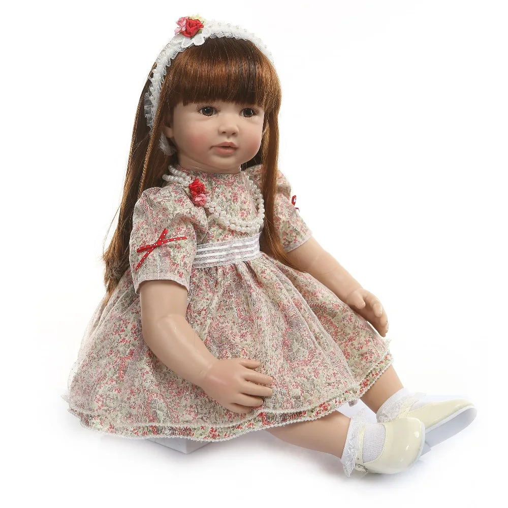 NPK 60 см силиконовая кукла-Реборн, игрушки 24 дюйма, виниловая кукла принцессы для маленьких девочек, высокое качество, подарок на день рождения, игрушка для игры в дом
