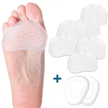 

4 Pairs Breathable Foot Protector Heels Pads Pain Relief Insole Forefoot Care Silicone Soft Pads High Heel Shoes Foot Insole