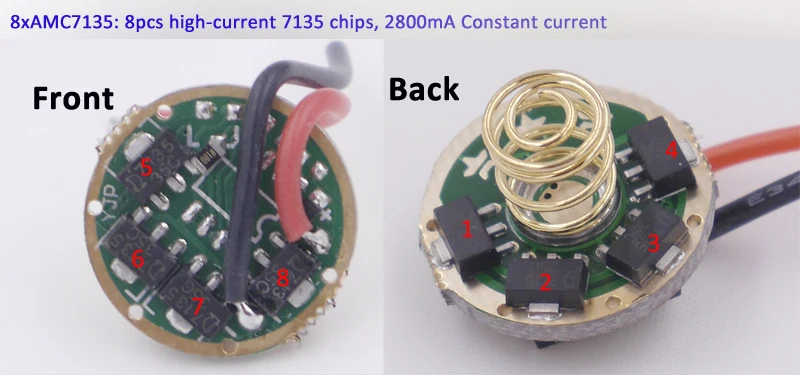 17 мм плата драйвера для фонарика 4200mA, постоянный ток, выход 3,7 в~ 4,2 в, вход AMC7135x12 ДЛЯ Cree T6 U3 U2 V3 V5 V6 светодиодный