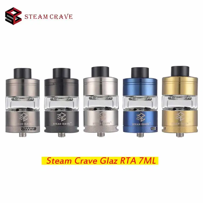 

NEW Steam Crave Glaz RTA 30mm RTA 7ML rta Bottom Angled Airflow Design Atomizer 7ml PC Tank vs Aromamizer Plus RDTA Atomizers