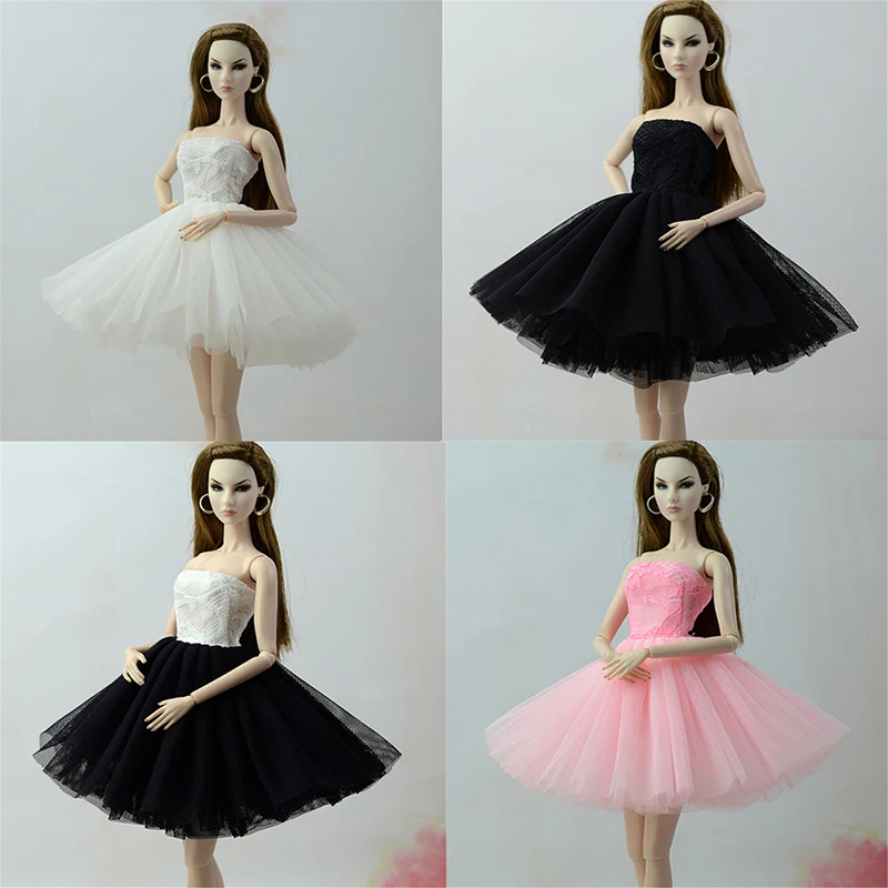 Elegant Lady Evening Dress Clothes For  For  Dolls For 1/6 BJD Doll Gift Doll Dresses Black Little Dress Accessories