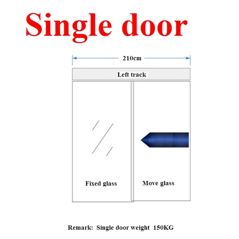 210CM Single door Автоматический перевод дверной блок электрическая раздвижная дверь стекло-дверь устройство для автоматического открывания дверей - Цвет: 210CM Single door