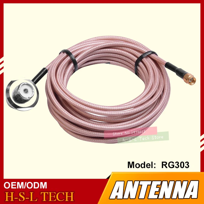 Two Way Radio Antenna Connector Extend Cable 5M Feeder Cable High Screen Clip Side Line For Walkie Talkie CB Coaxial Cable