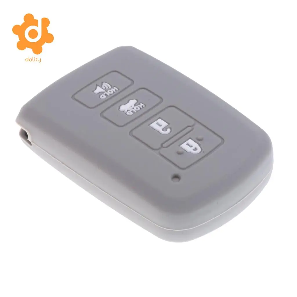 2x Silicone Car Key Shell Fob Case Cover for Toyota Avalon RAV-4 Clear+Gray