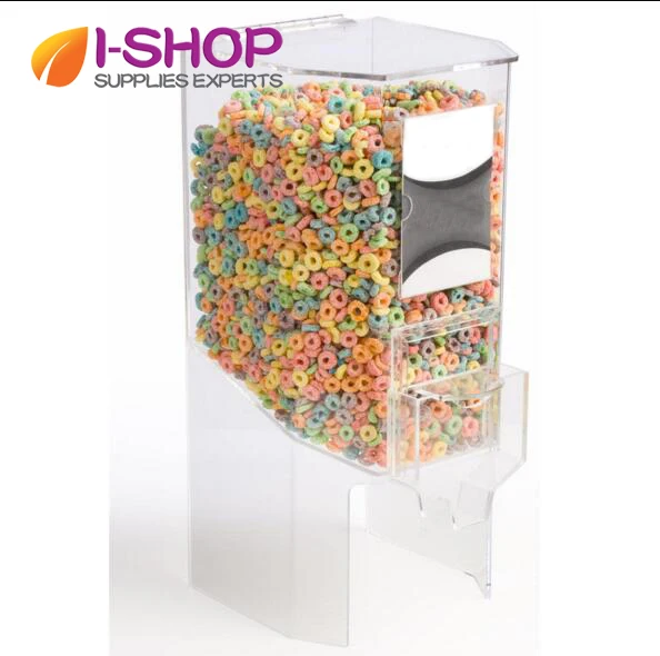 

3.5 Gallon Clear Cereal Dispensers with Gravity-Fed Mechanism