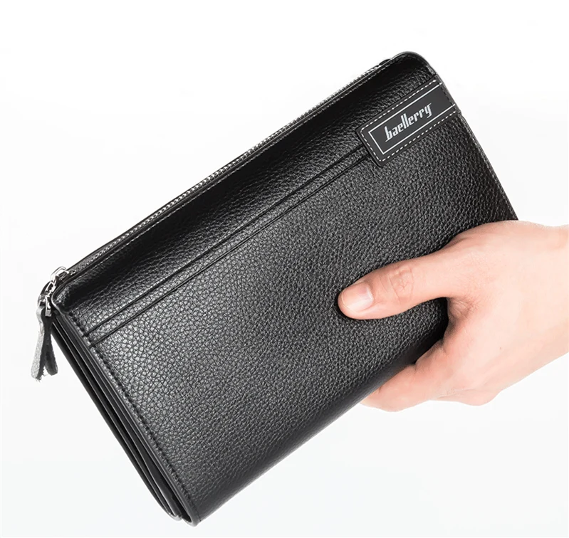 Baellerry Men Clutch Bag With Card Holder Fashion Long Zipper Men Wallets Coin Pocket Casual Business Male Clutch Phone Purse