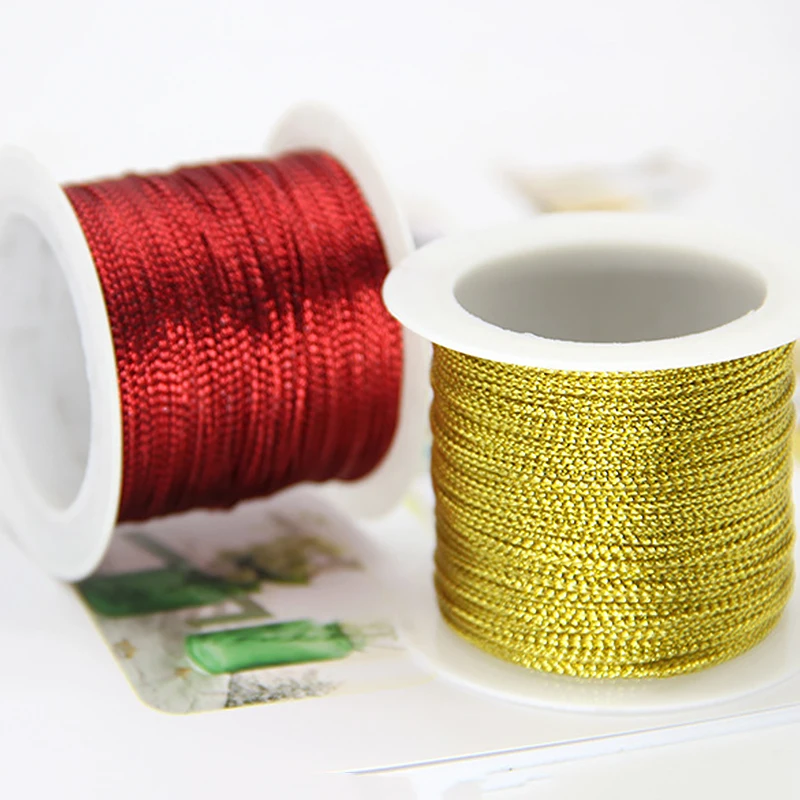 

20 Meters 1mm Rope Gold Silver Red Cord Thread String Strap Ribbon Rope Tag Line Bracelet Making No-slip Clothing Gift Decor