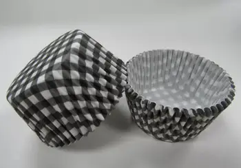 

4.5inch 500pcs/lot multi grid check cupcake liners baking paper cup muffin cases for wedding/festival party Decoration