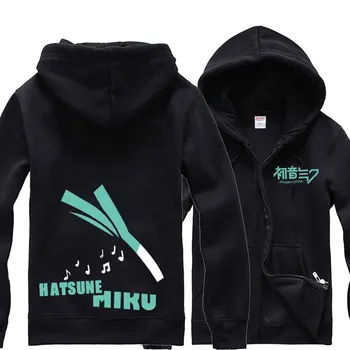 

Fashion Casual Hoodies Anime Hatsune Miku Scallion Fleece Hooded Sweatshirt Jersey Full Sleeve Hoodie Warm Tops Spring Fall Coat