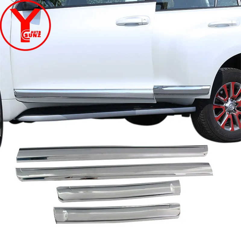 

ABS chrome side door trim cover For Toyota Land cruiser Prado fj150 2018 car styling body guard deflector accessories YCSUNZ