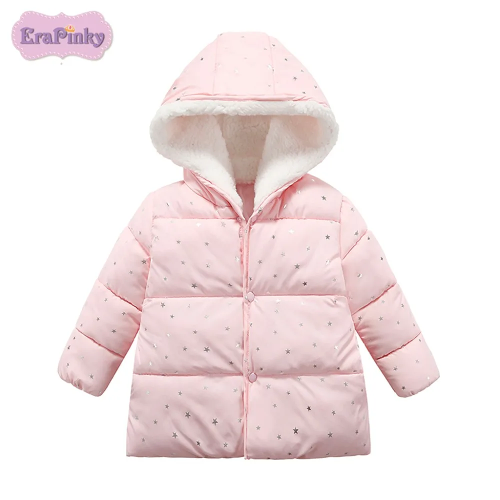 

Erapinky 2018 Kids Girls Down&Parka Jackets For Children Clothing Winter Warm Hooded Coat Girls Clothes Lovely Star Outerwear