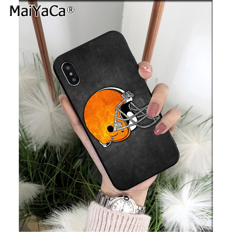 MaiYaCa Cleveland Browns TPU мягкий черный чехол для телефона, чехол для Apple iPhone 8 7 6 6S Plus X XS MAX 5 5S SE XR мобильных телефонов - Цвет: A2