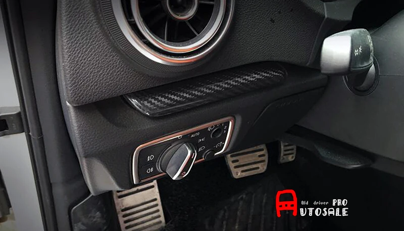 Для Audi A3 8 V 2013 настоящий углерод интерьер Центральная приборная панель консоли полосы планки левый привод