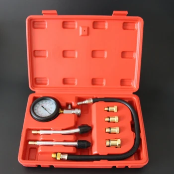 

Petrol Gas Engine Cylinder Compressor Gauge Meter Test 9pcs Pressure Compression Tester Leakage Diagnostic Tool