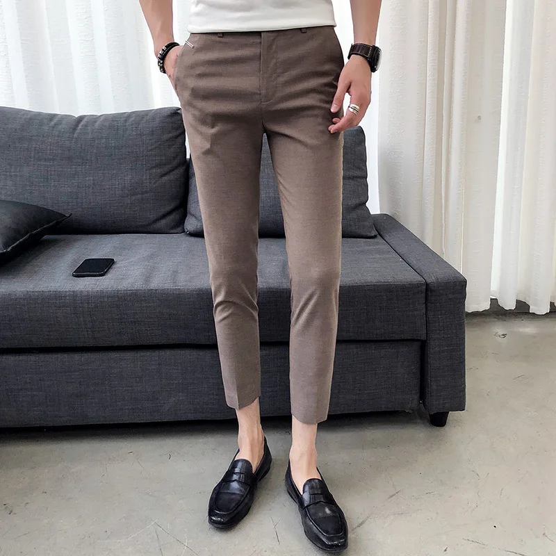 Summer new slim tapered gentleman nine points business casual pants personality fashion classic trend urban trousers youth Summer new slim tapered gentleman nine points business casual pants personality fashion classic trend urban trousers youth
