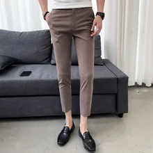 Summer new slim tapered gentleman nine points business casual pants personality fashion classic trend urban trousers youth Summer new slim tapered gentleman nine points business casual pants personality fashion classic trend urban trousers youth