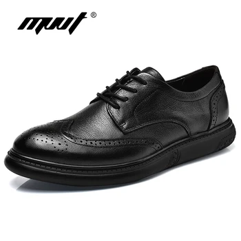 

New Size 46 Genuine Leather Shoes Men Casual Shoes Fashion Men Flats Shoes Soft Comfot Men Brogue Shoes Zapatos Hombre