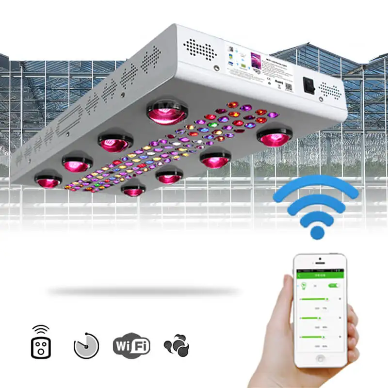 Completo com Espiga e Díodos Controle das Luzes para Diferentes Estágios de Crescimento Novo Noah Levou Crescer Luzes Espectro Led. Wifi 1200w 8s 1 Cheap Lâmpadas de crescimento