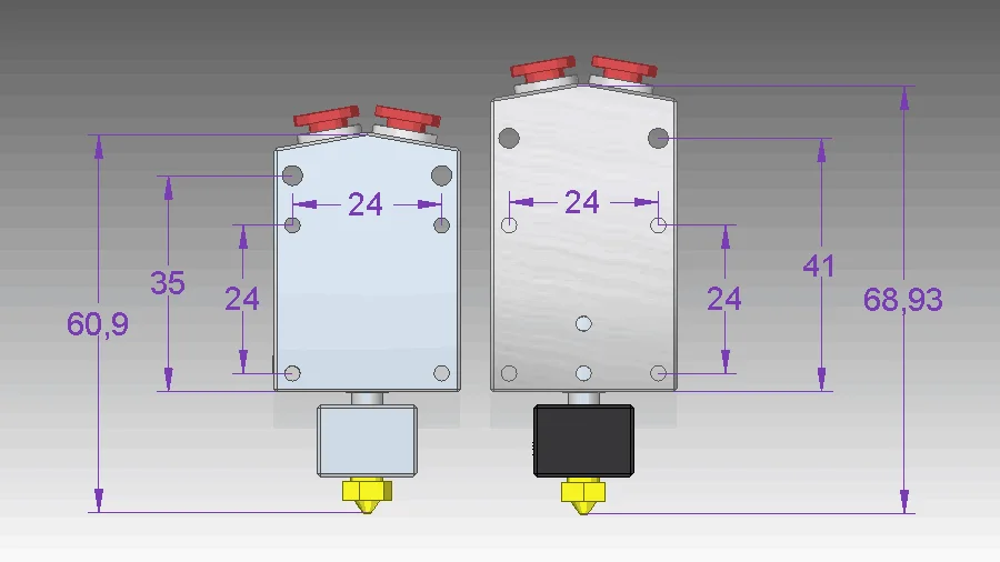 3d принтер Экструдер части XCR 2IN1-V2 hotend двухцветная печатающая головка с NV6 с подогревом 0,4/1,75 вулкан сопла 0,8 мм