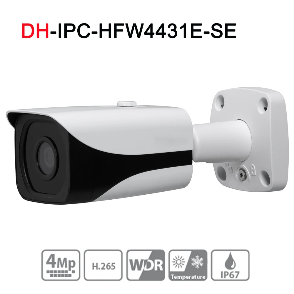 

IPC-HFW4431E-SE 4MP WDR IR Mini Bullet Network IP Camera 4K Smart Detect 40m IR Support Micro SD Card H.265 WDR IP67 PoE