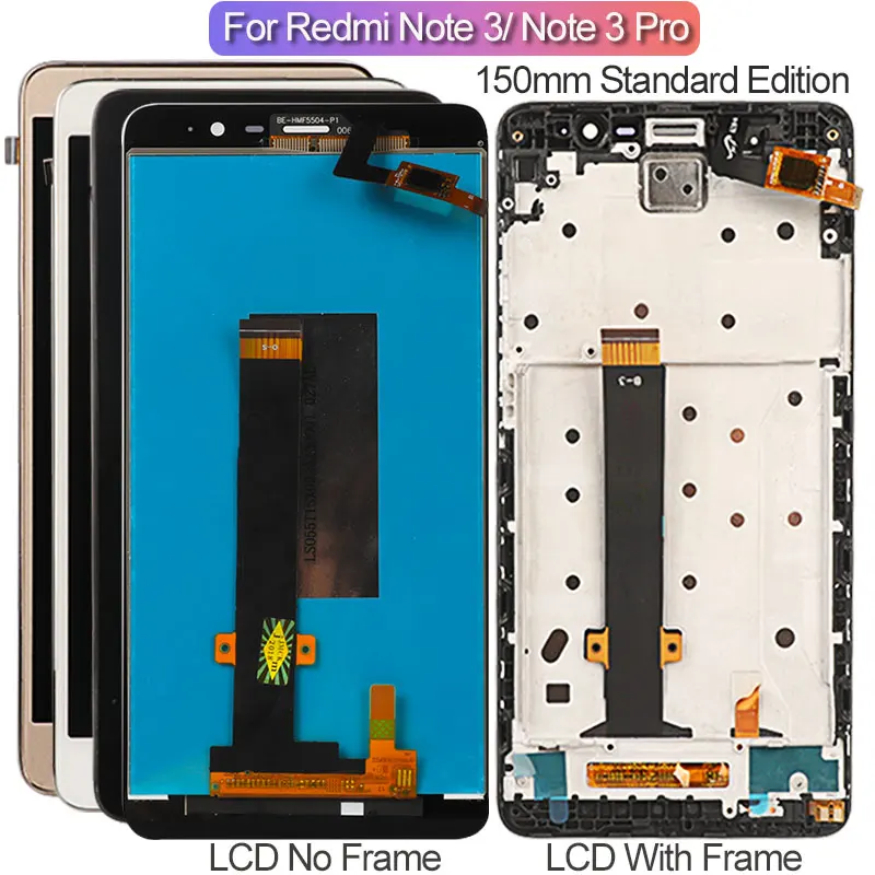 Beste Screen Voor Xiaomi Redmi Note 3 Pro LCD Display Met Frame Soft key Backlight Touch Screen Voor Xiaomi Redmi opmerking 3 150mm Editie