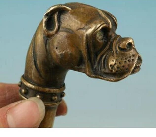 Ming Qing Bronce Antiguo Chino Bronce Cobre Tallada Mano Estatua Perro Cabeza Chino Bronce Antiguo Caleidoscopio In Ottone Rame