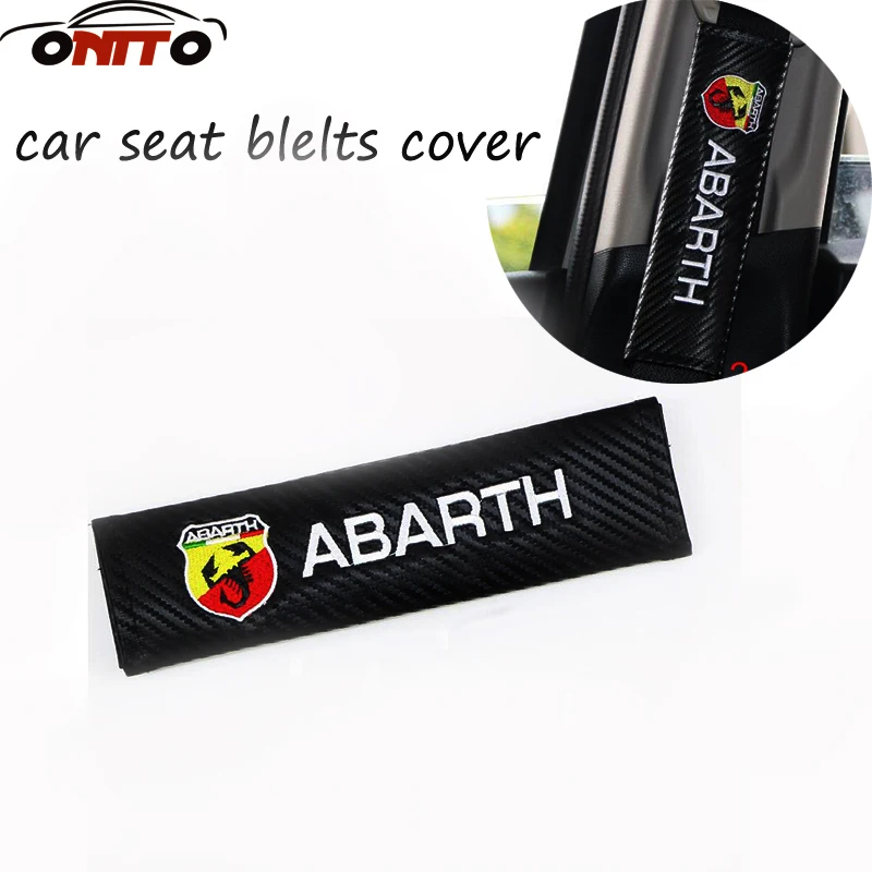 Car Accessories 1pcs abarth carbon fiber Seat Belt Cover Pad fit for