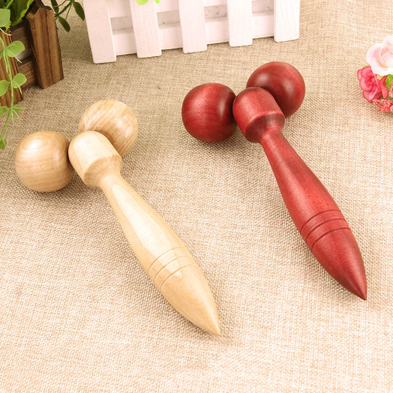 

Drop shipping Wooden Thin Face Roller V Face Massager Thin Face Instrument To Double Chin Lean Muscle 3d Massage Ball