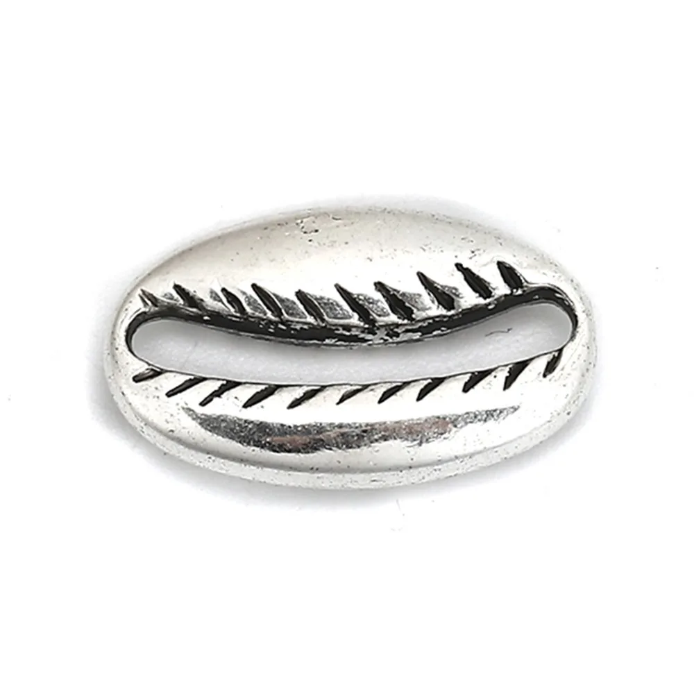 

Doreen Box Zinc Based Alloy Connectors Cowrie Monetaria Caputserpentis Antique Silver 18mm( 6/8") x 11mm( 3/8"), 30 PCs