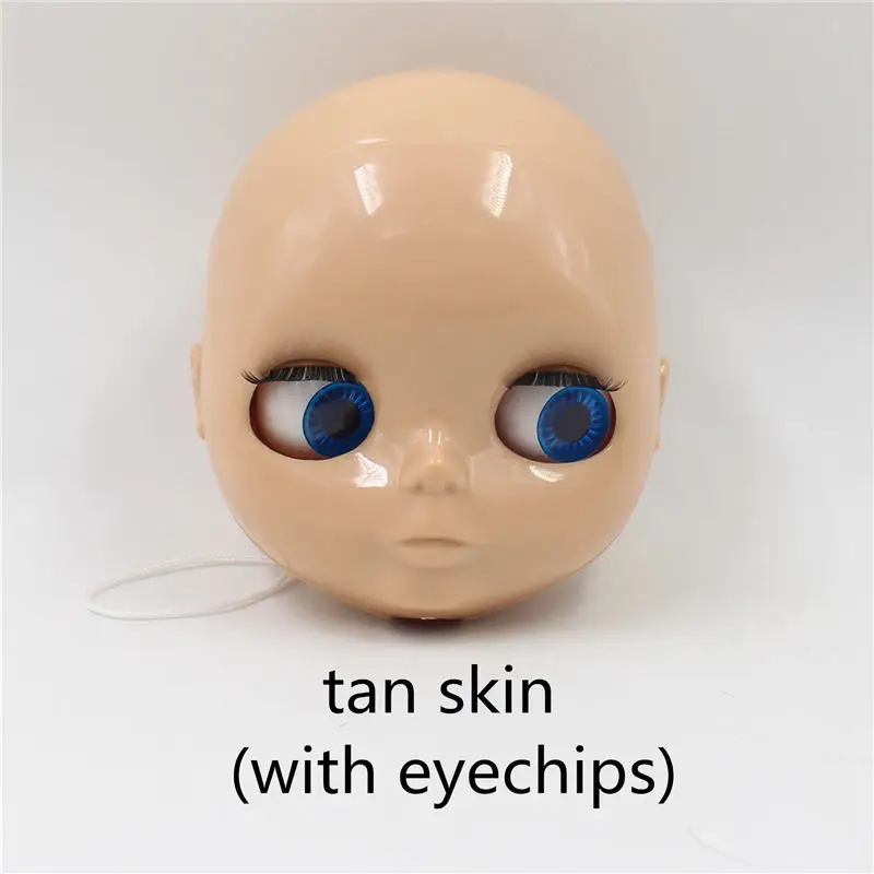 Кукла blyth лысый голова без волос для пользовательского лица DIY кукла, кожа головы свободная, она не собрана - Цвет: tan
