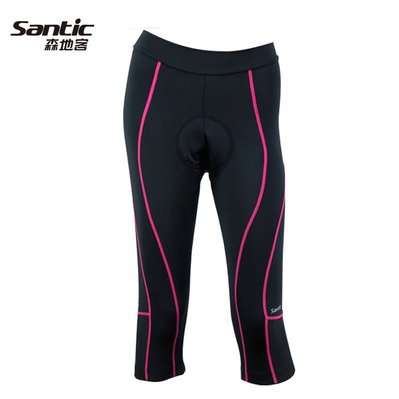 

SANTIC New Womens Ladies Cycling 3D Padded Bike Bicycle Capri Pants 3/4 Tights Shorts MTB Road Bike Shockproof Short Pants