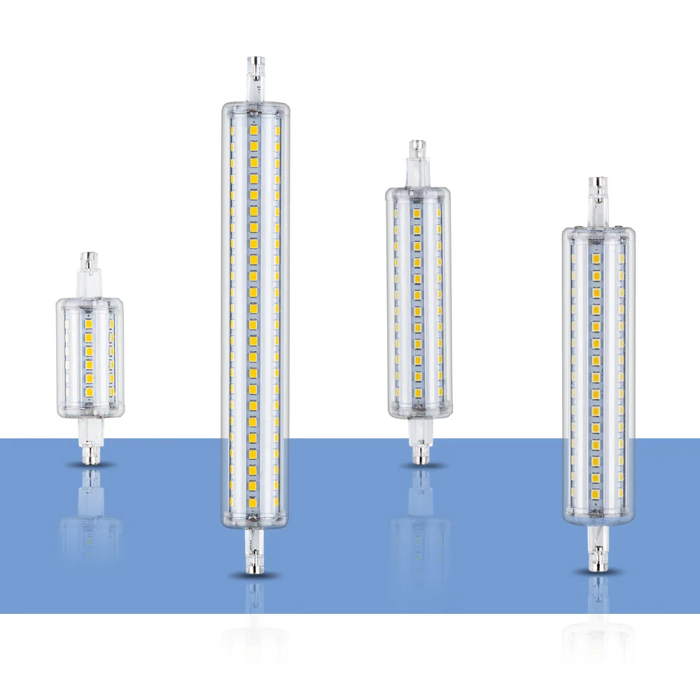 Светодиодный R7s лампочки кукурузы SMD 2835 Светодиодный Light Tube 220 V светодиодный R7s горизонтальный разъем лампы 5 W 10 W 12 W 15 W высокомощный