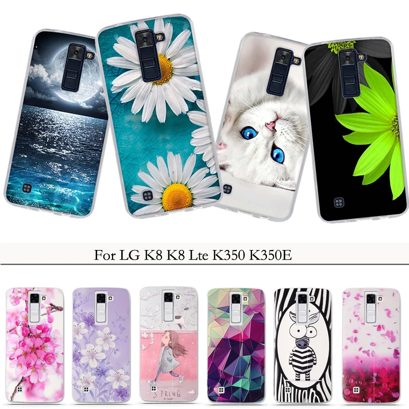 Чехол Мягкий роскошный из ТПУ чехол с рисунком для LG K8 Lte K350 K350E K350N 5 0 &quotK 8 телефона