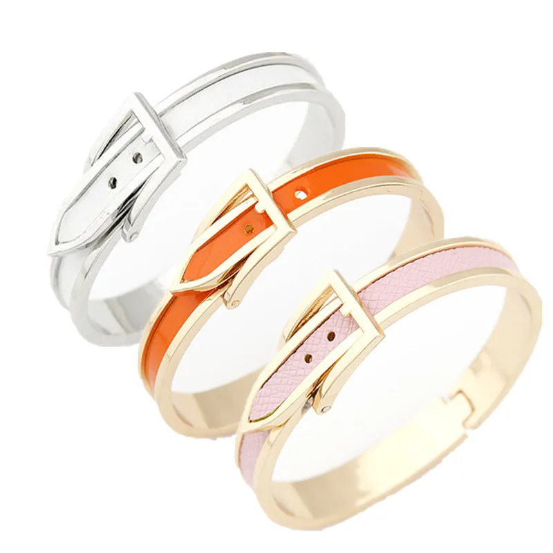 

Bracelet Adjustable 1Pcs Cuff Bracelets Glitter Powder Fashion Alloy Belt Buckle Women