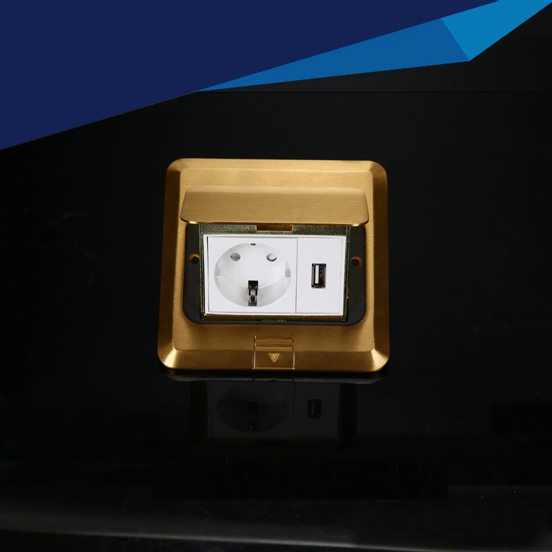 

General Metal Power EU Standard Panel Pop Up Floor Socket with Power Outlet and USB Outlet