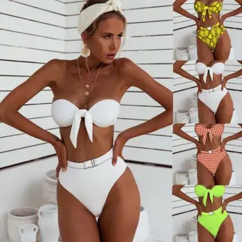 

Womens Swimwear High Waist Padded Bra Push Up Sexy Beachsuit Swimsuit Monokini Beach Summer Bikinis Set