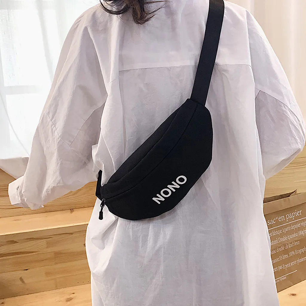 NONO Letter Waist Bag Female Fashion Belt Chest Bag Handbag Unisex Fanny Pack Women Waist Pack Belly Bags Purse Yellow