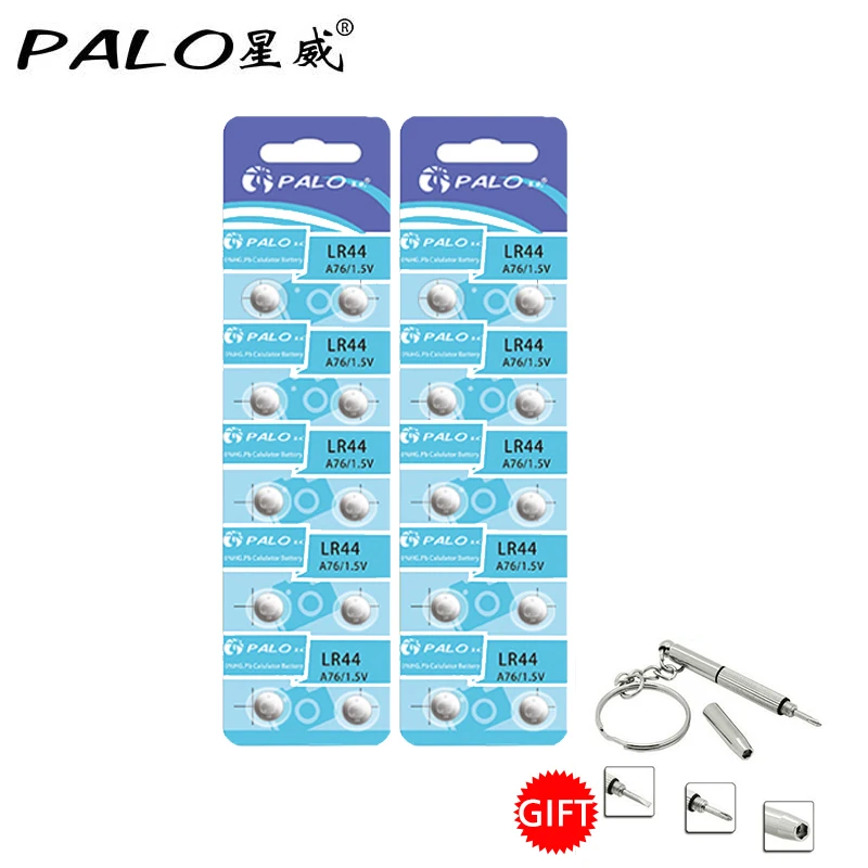 

PALO 20pcs AG13 +Lowest Price+1.5VBattery LR44 L1154 RW82 RW42 SR1154 SP76 A76 357A ag13 SR44 AG 13 Lithium Cell Coin Battery