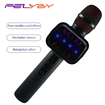 

FELYBY E109 Portable Mini Wireless Bluetooth Karaoke Condenser Microphone for phone singing Home KTV Mic Music Player microphone