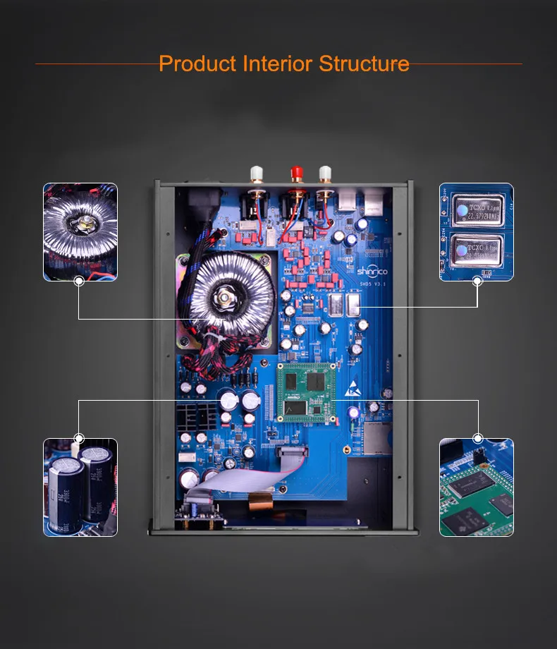 R-009 SHINRICO SHD5 цифровой проигрыватель Поддержка 32 бит 192K Hifi домашний аудио цифровой музыкальный плеер без потерь