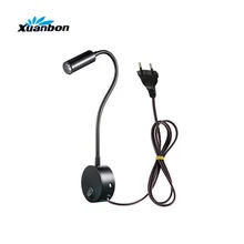 3W EU plug LED Hoses Wall Lamp Flexible Home Hotel Bedside Reading Wall Light Modern Fashion Book Lights Aluminum LED Bulbs
