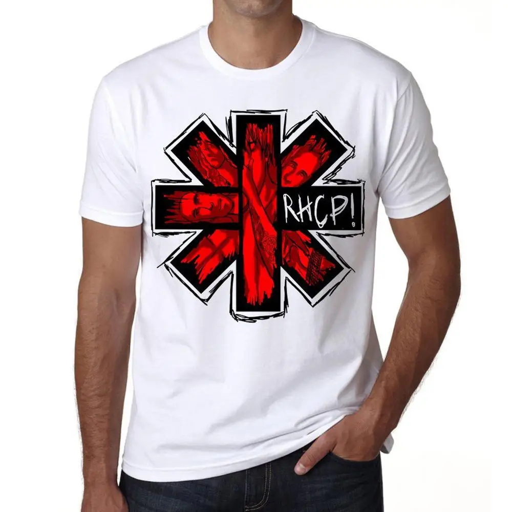 Модные Стиль RHCP Red Hot Chili Peppers футболка Homme замена courtes Котон Blanc Кадо забавная с