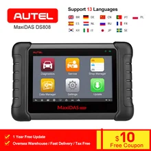 AUTEL MaxiDAS DS808 OBD2 Scanner Diagnostic Tool Key Fob Programming Tool ECU Code Automotive Code Reader Same as MS906 PK DS708