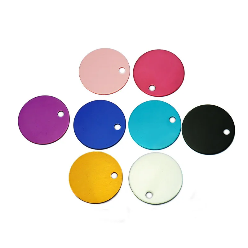 

20pcs Double Sided Personalized Design Custom Engraved Round Shape Dog Cat Pet Name Phone Number ID Tags Customizd